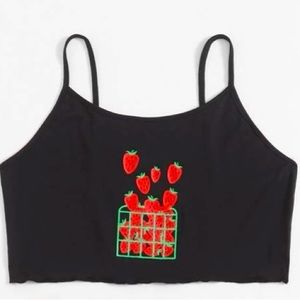 SHEIN Strawberry Crop Tank Top - Loungewear